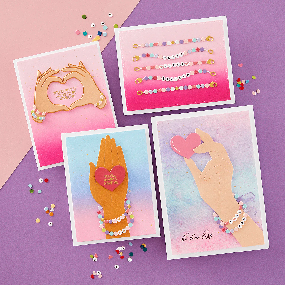 Bestie Sentiments Press Plate & Die Set from the Beads of Friendship Collection - Image 4