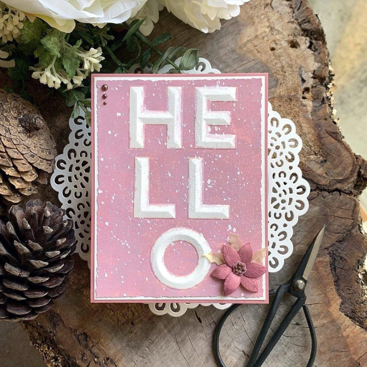 Beveled Hello A2 Cardfront 3D Embossing Folder - Image 2
