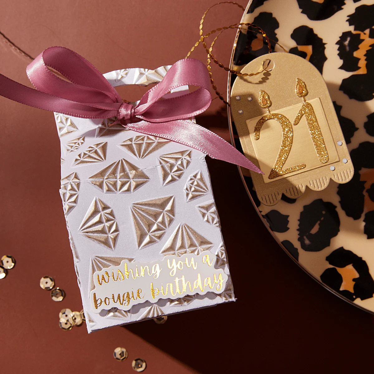 Born to Sparkle 3D Embossing Folder and Stencil Bundle from the Bougie Birthday Collection by Nina Boettcher - Image 4
