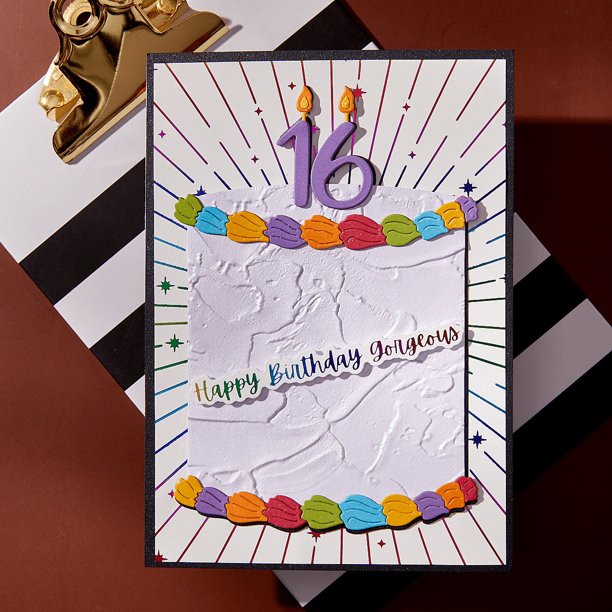 Bougie Birthday Sentiments Press Plate & Die Set from the Bougie Birthday Collection by Nina Boettcher - Image 6