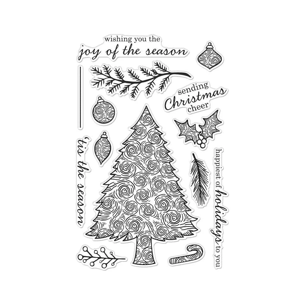 Hero Arts Swirly Christmas Tree Clear Stamp Set - Image 2