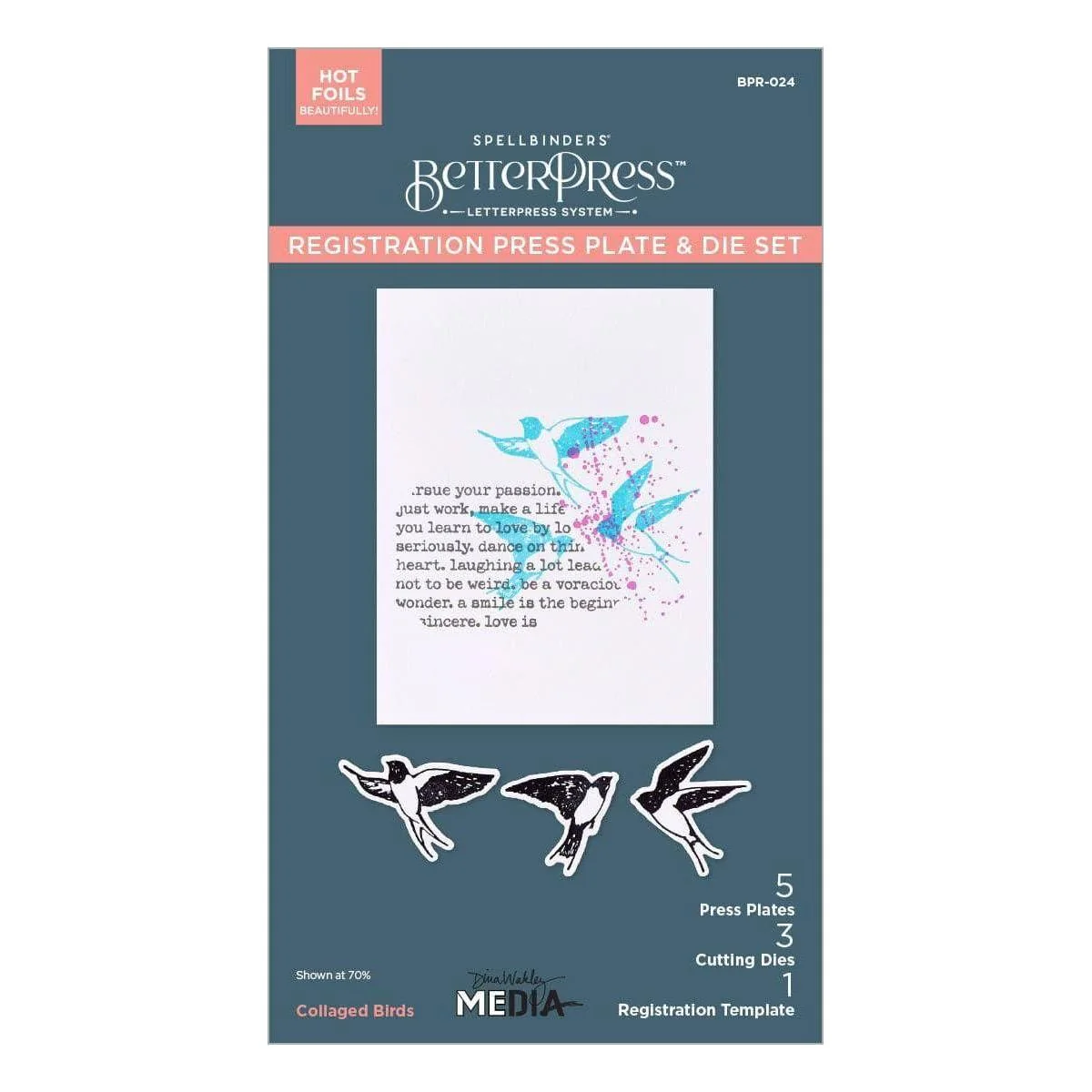 Collaged Birds BetterPress Plates & Die Set by Dina Wakley - Image 11