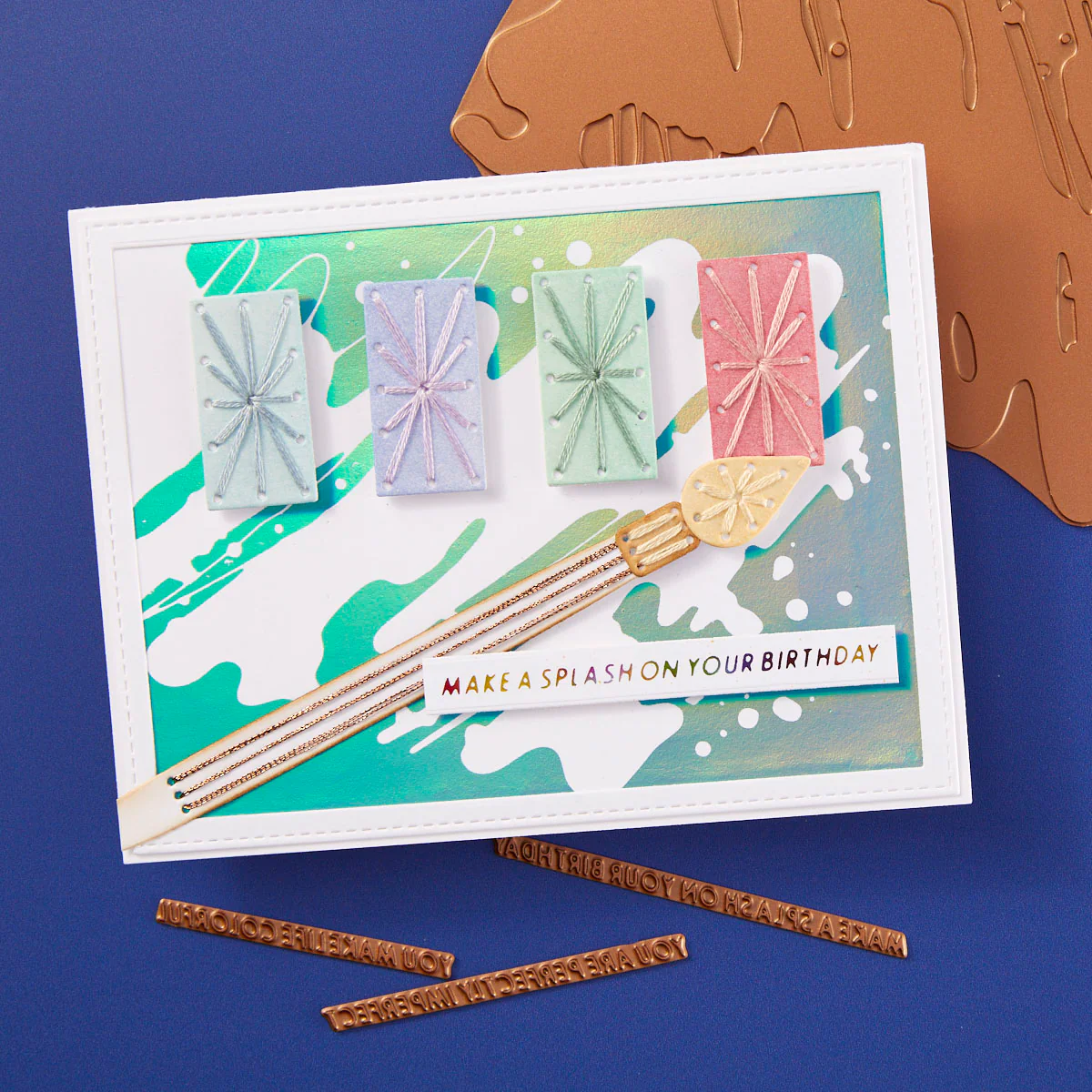 Colorful Splash - Glimmer Hot Foil Kit of the Month (Plates Only) - Image 6