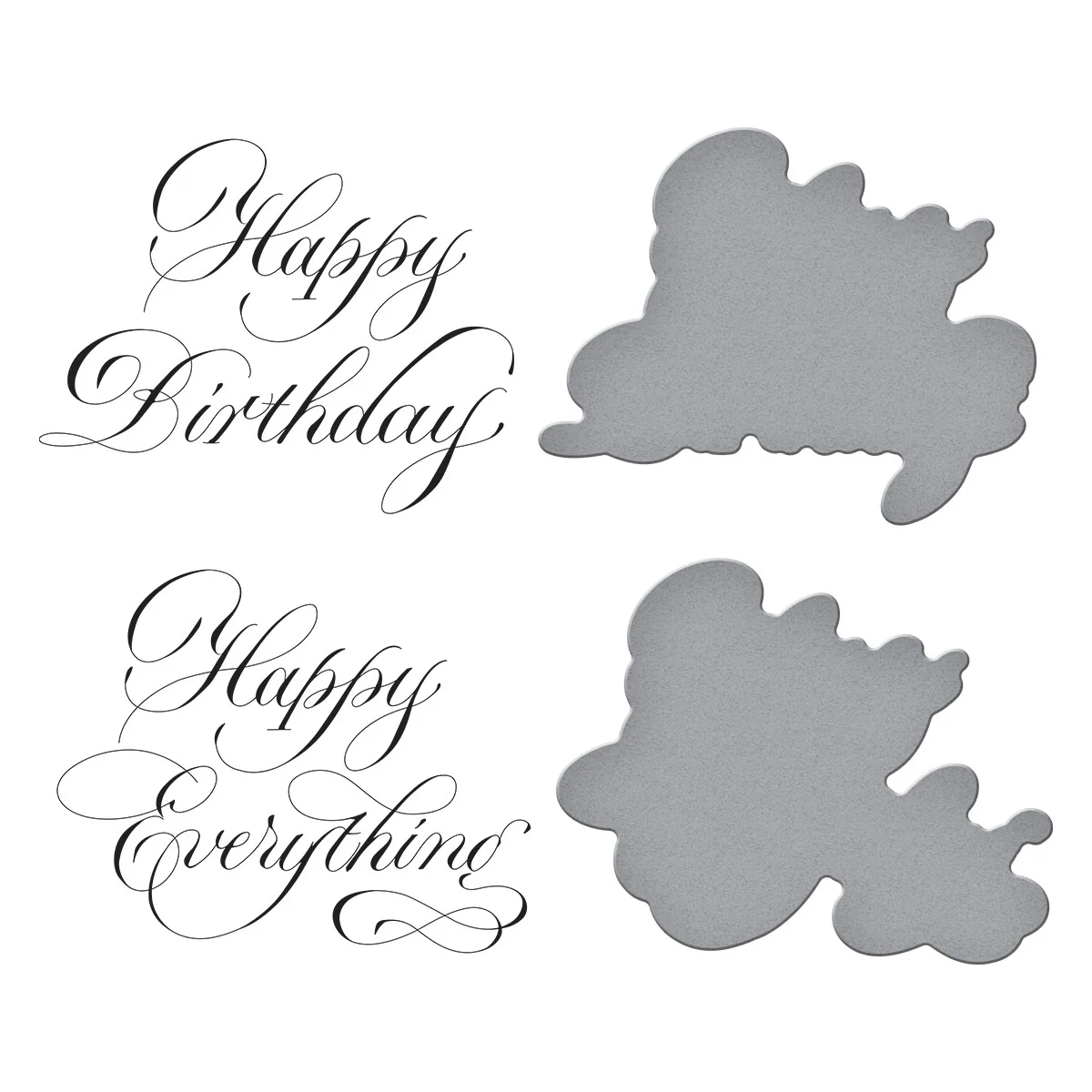 Copperplate Happy Birthday and Everything BetterPress Plate & Die Set by Paul Antonio - Image 2