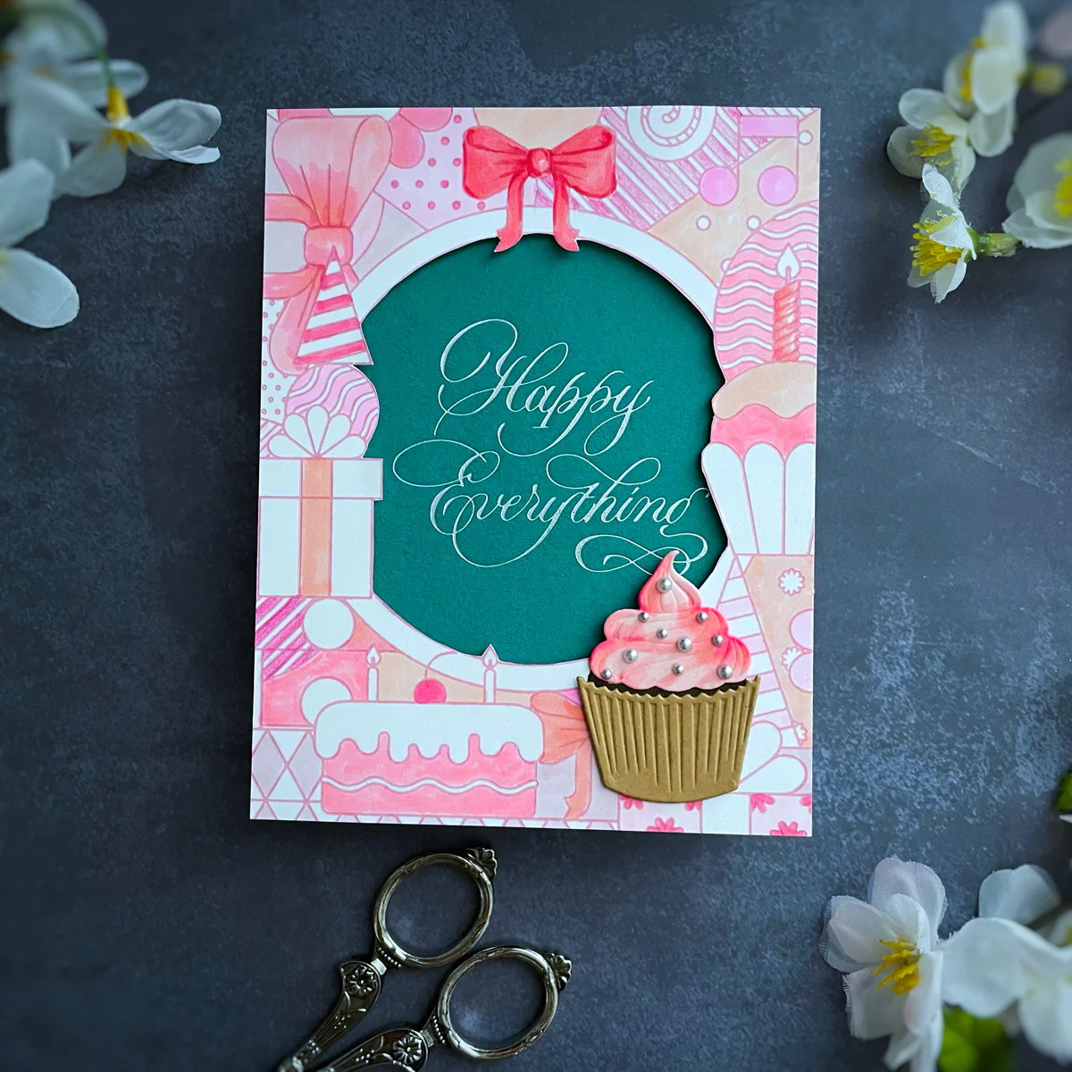 Copperplate Happy Birthday and Everything BetterPress Plate & Die Set by Paul Antonio - Image 3