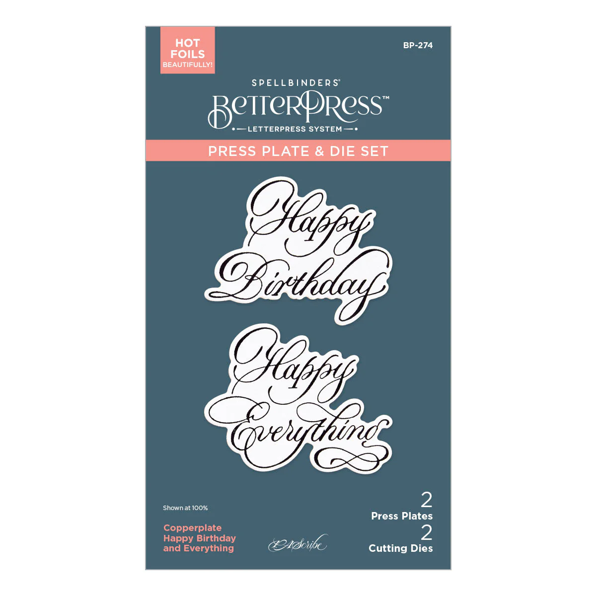 Copperplate Happy Birthday and Everything BetterPress Plate & Die Set by Paul Antonio - Image 9