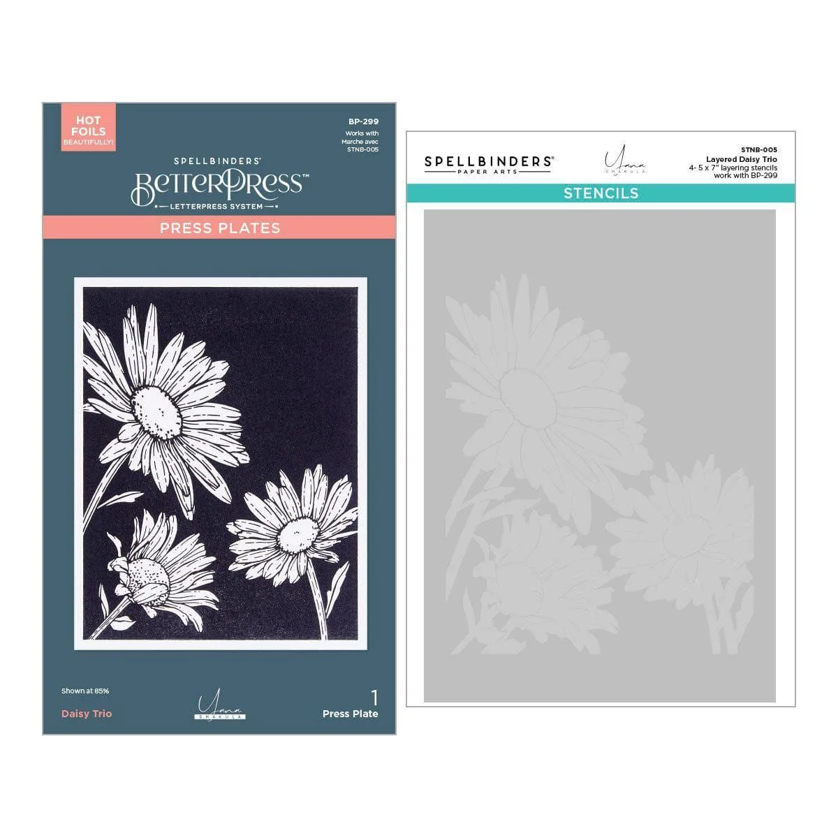 Daisy Trio BetterPress and Stencil Bundle by Yana Smakula - Image 8