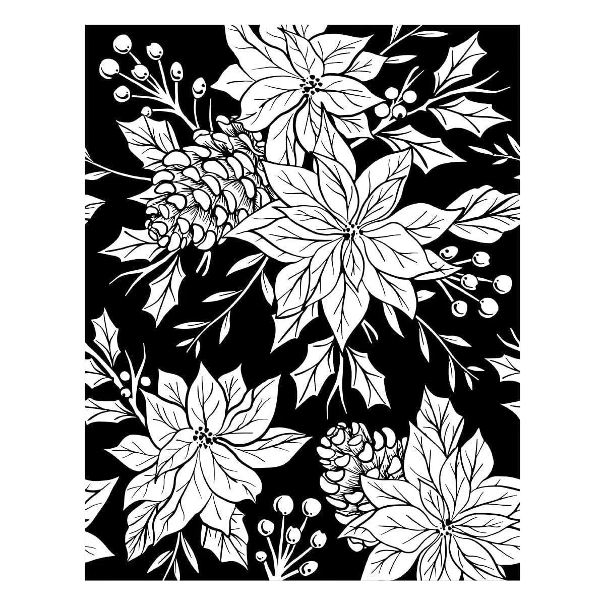 Festive Poinsettias BetterPress and Stencil Bundle from the Amaryllis Christmas Collection by Yana Smakula - Image 2