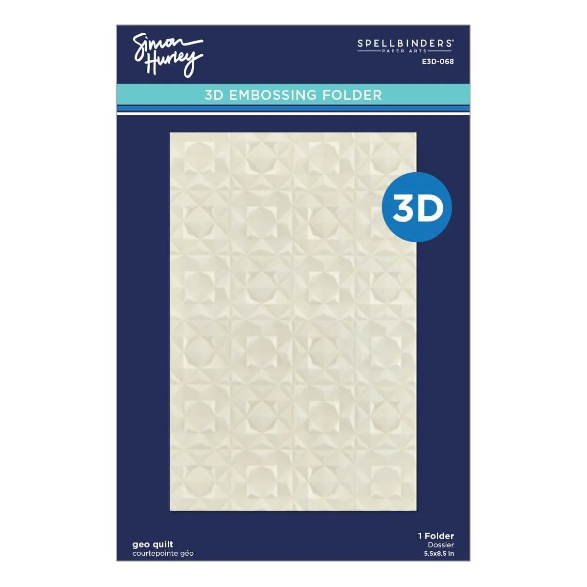 Geo Quilt 3D Embossing Folder from the Simon's Snow Globes Collection by Simon Hurley - Image 3