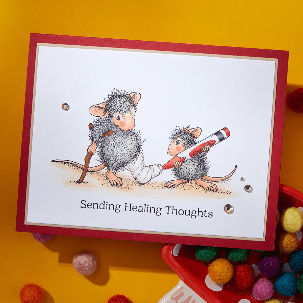 Healing Thoughts Cling Rubber Stamp Set from the House-Mouse Creative Day Collection - Image 3
