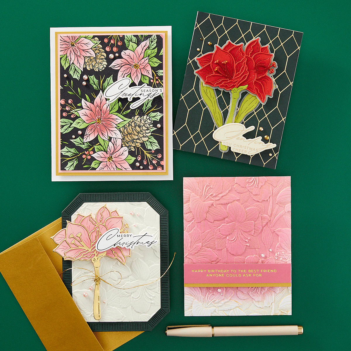 Home for Christmas Sentiments Press Plate & Die Set from the Amaryllis Christmas Collection by Yana Smakula - Image 3