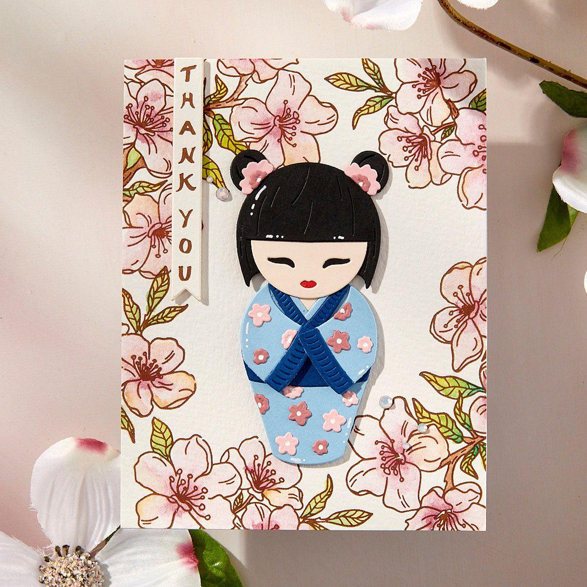 Kokeshi Dolls Etched Dies by Alex Syberia Designs