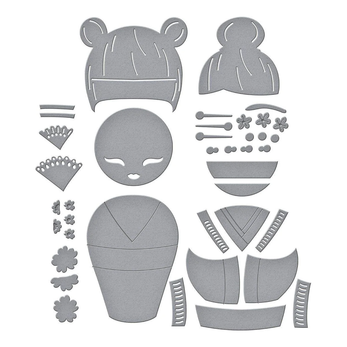 Kokeshi Dolls Etched Dies by Alex Syberia Designs - Image 2