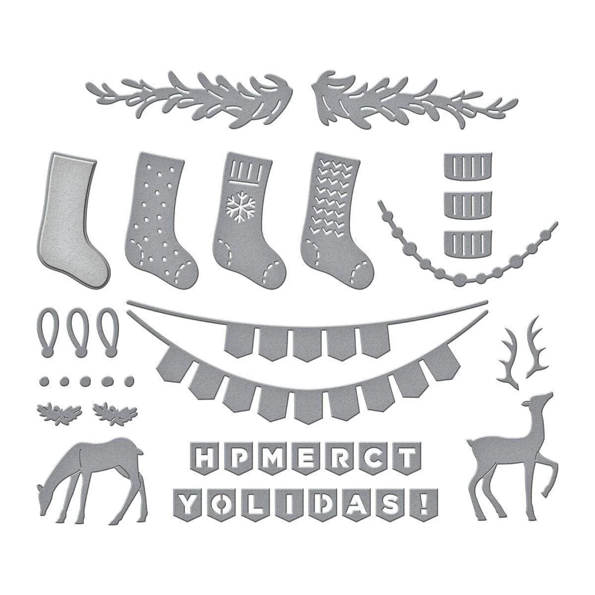Mantel Village and Decorations Etched Dies Bundle by Simon Hurley - Image 2