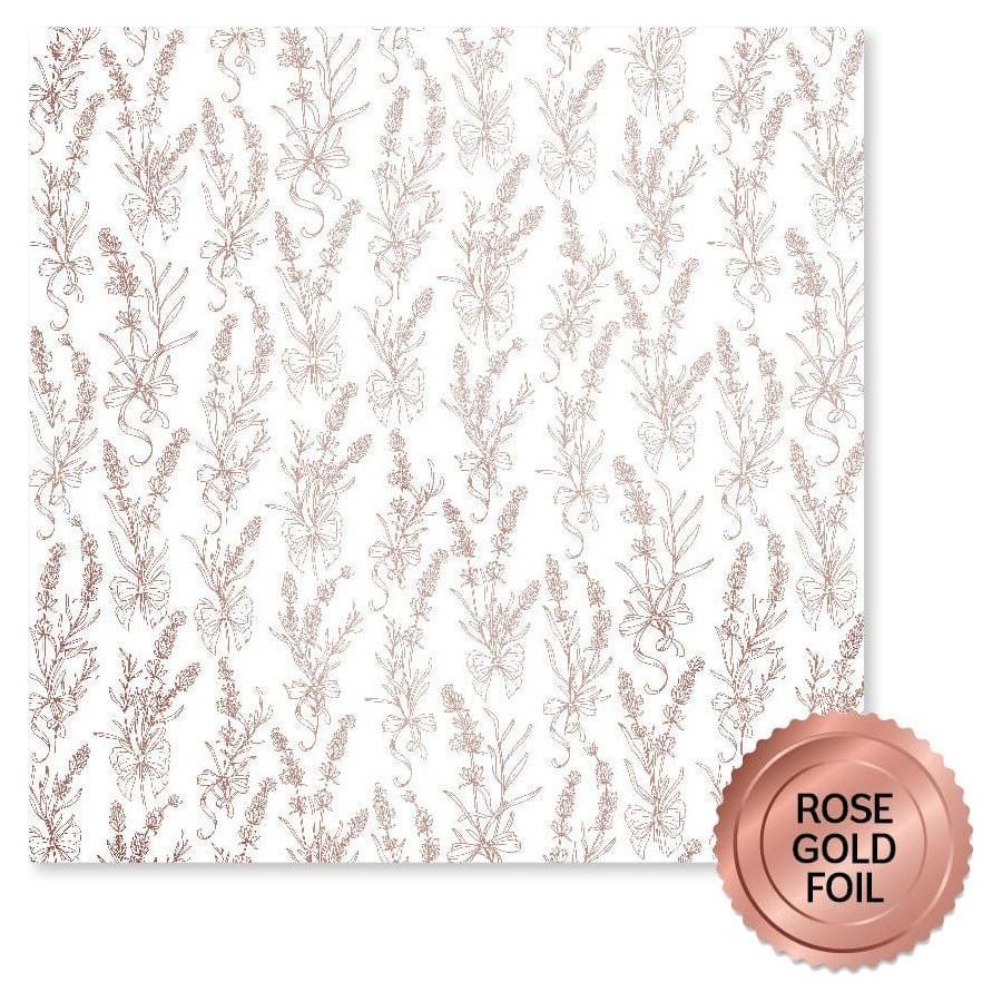 Paper Rose - Rose Gold Foil Lavender & Roses 12x12 Deluxe Paper Collection - Image 7
