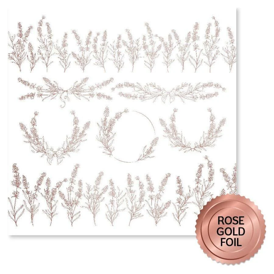 Paper Rose - Rose Gold Foil Lavender & Roses 12x12 Deluxe Paper Collection - Image 9