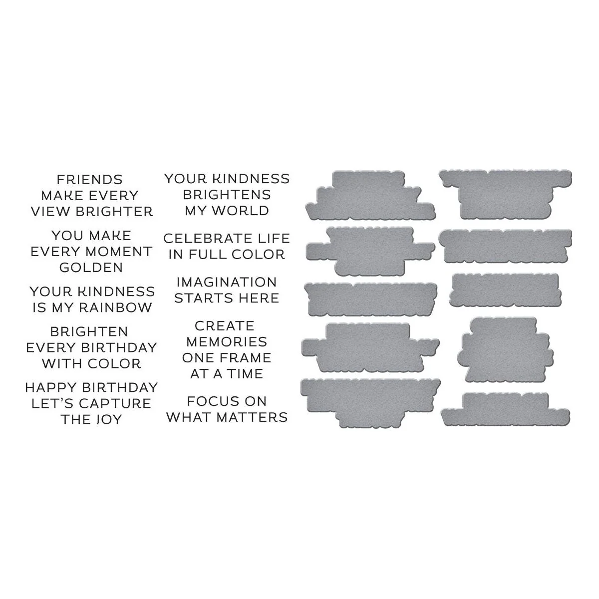Reel Color Sentiments BetterPress Plate & Die Set from the Take Note Collection - Image 2