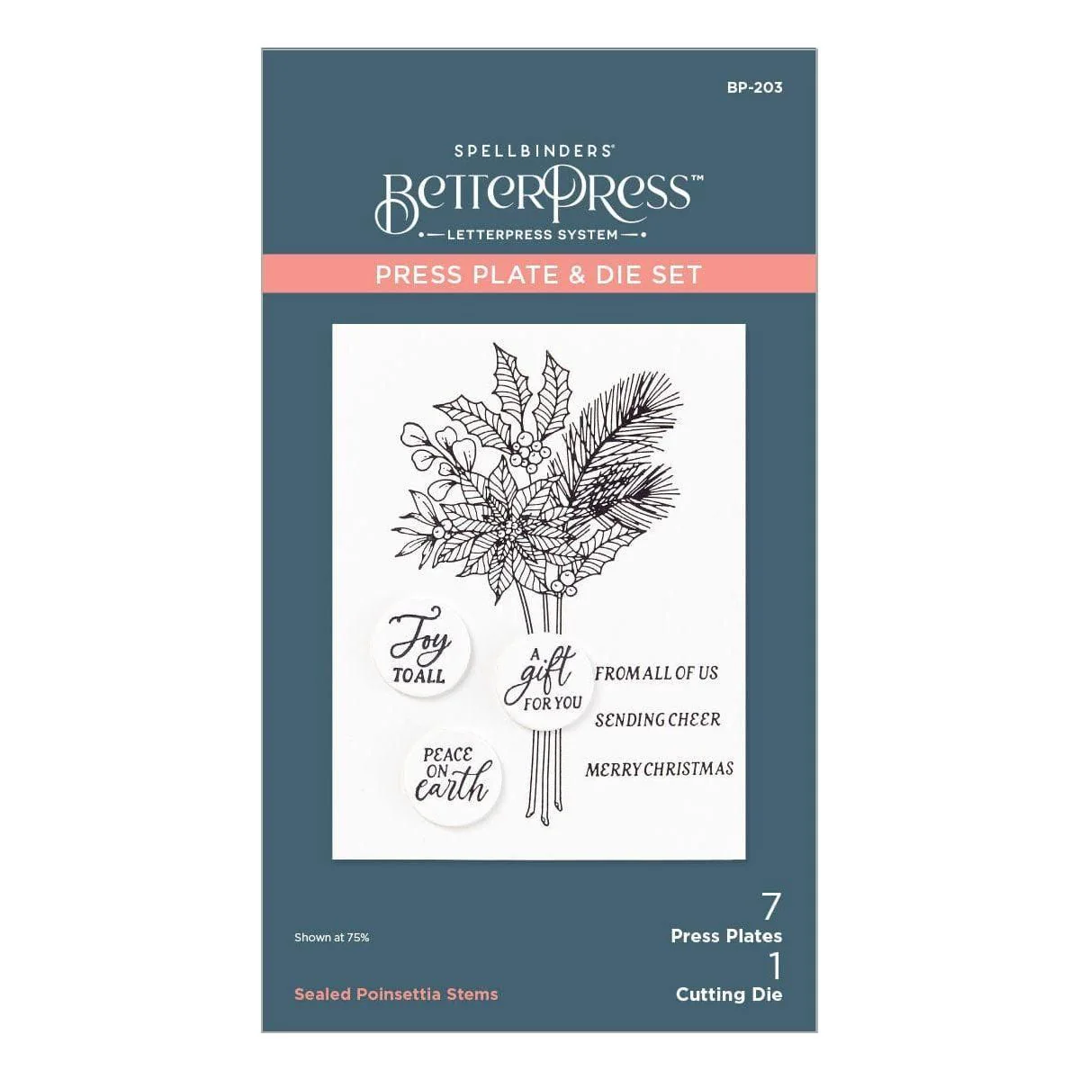 Sealed Poinsettia Stems Press Plate & Die Set - Image 3