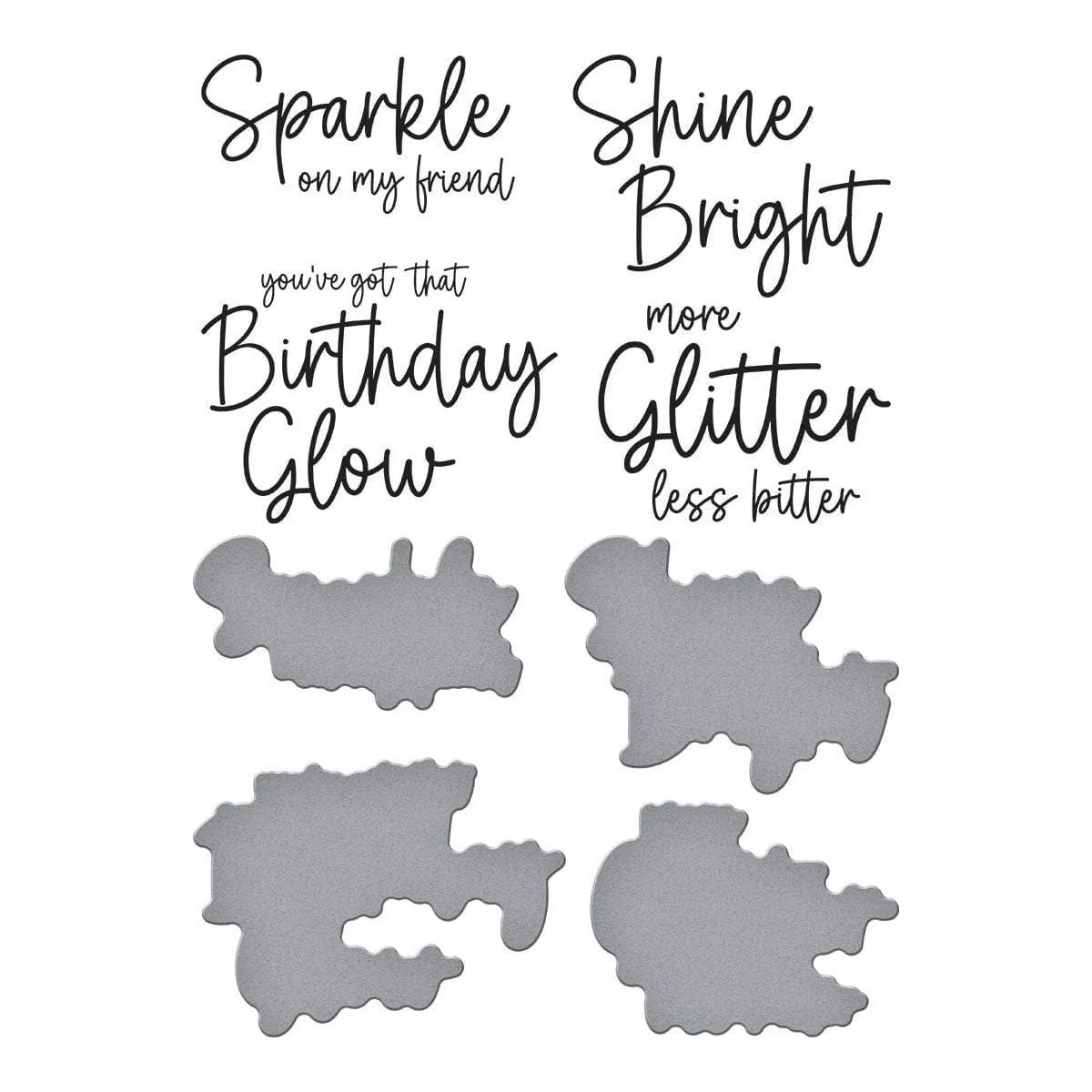 Sparkle On Sentiments Press Plate & Die Set from the Shine Bright Collection by Carissa Wiley - Image 2