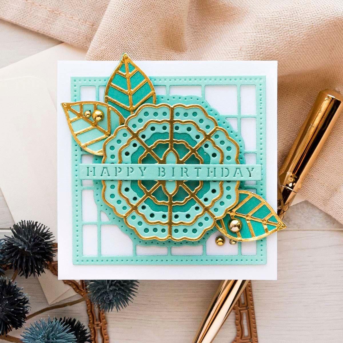 Stylized Floral Kaleidoscope Slimline - Large Die of the Month - Image 4