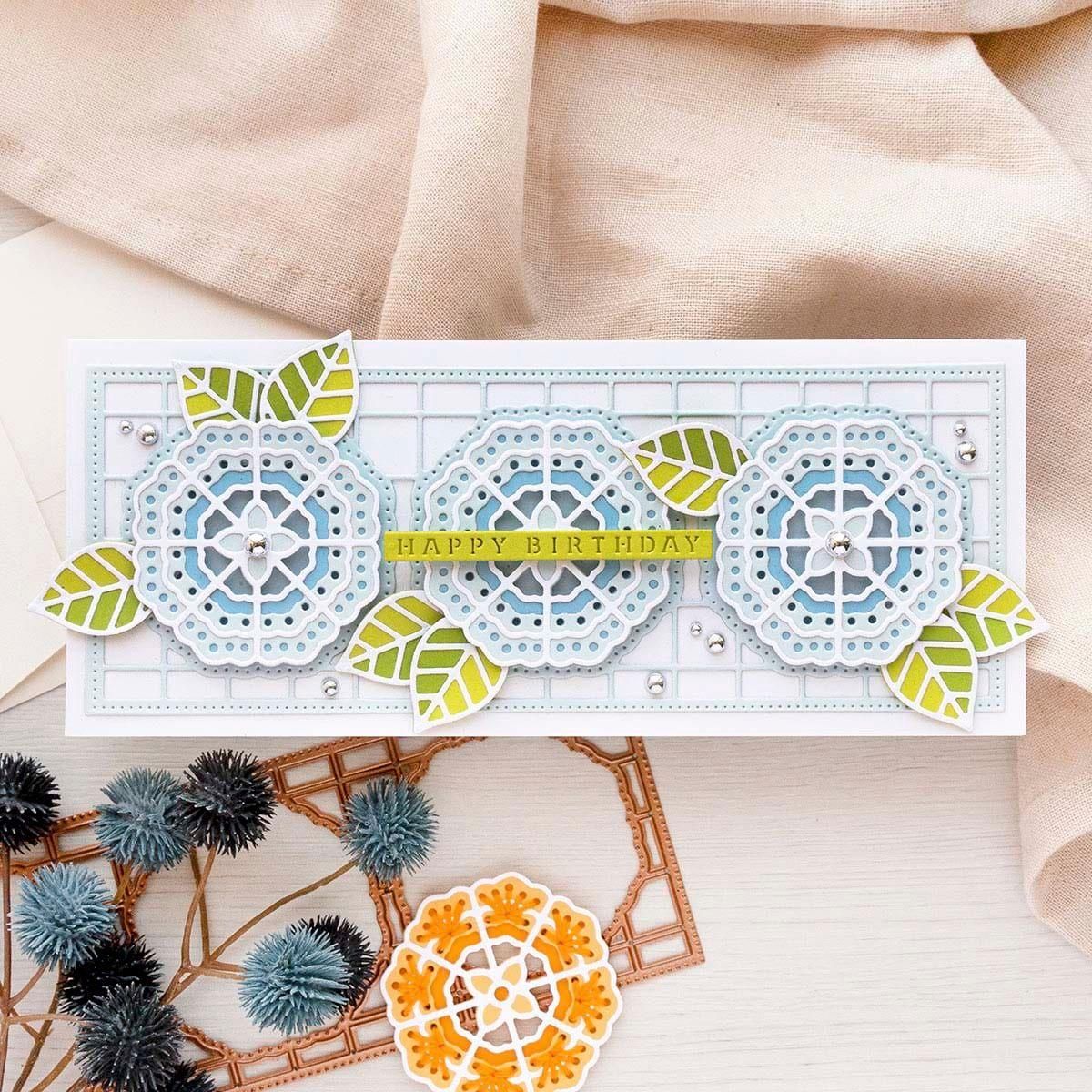 Stylized Floral Kaleidoscope Slimline - Large Die of the Month - Image 5