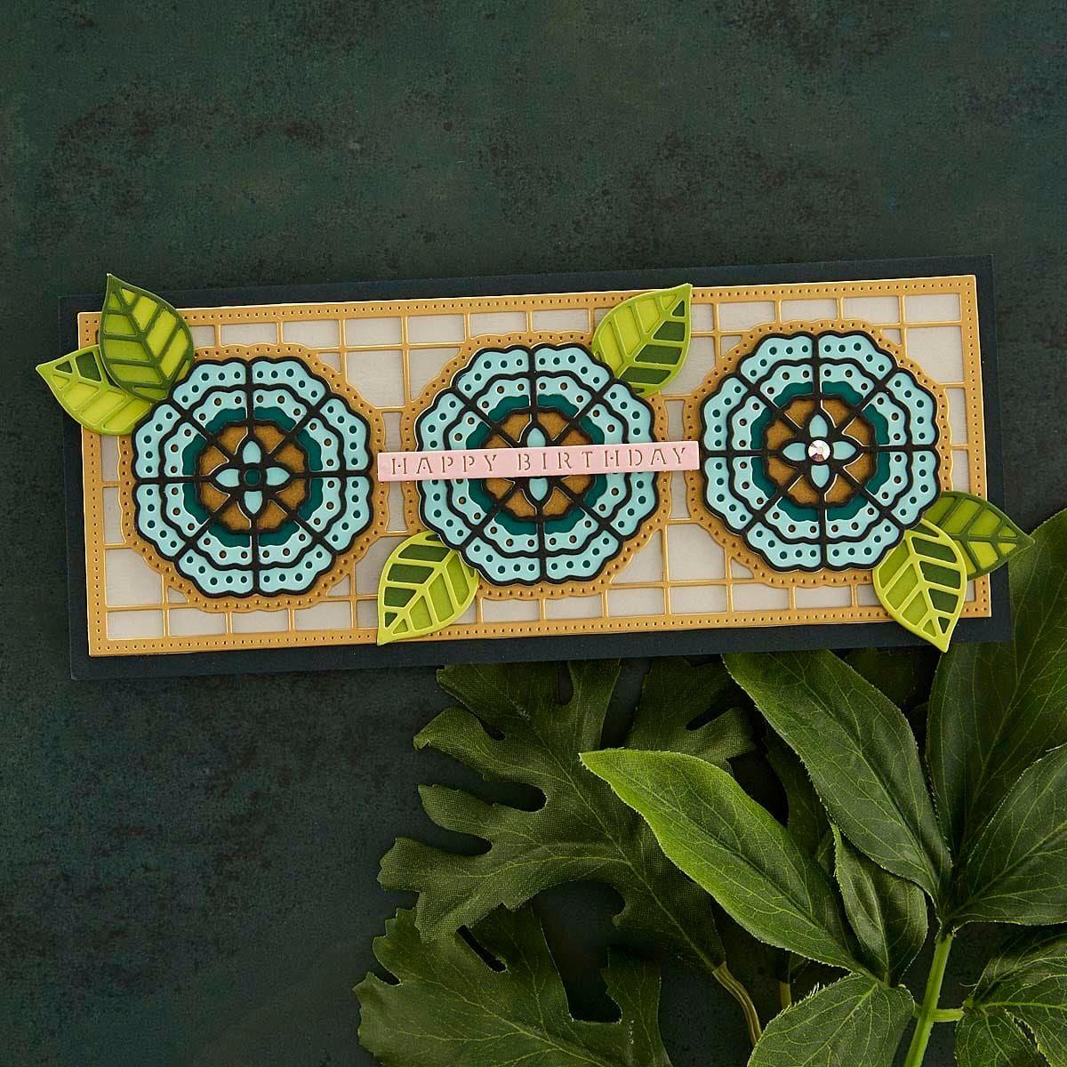 Stylized Floral Kaleidoscope Slimline - Large Die of the Month - Image 7