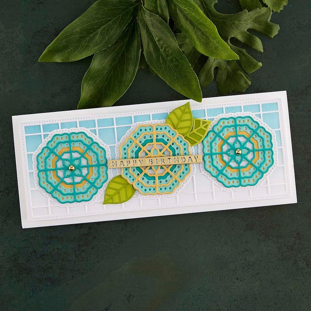 Stylized Floral Kaleidoscope Slimline - Large Die of the Month - Image 8
