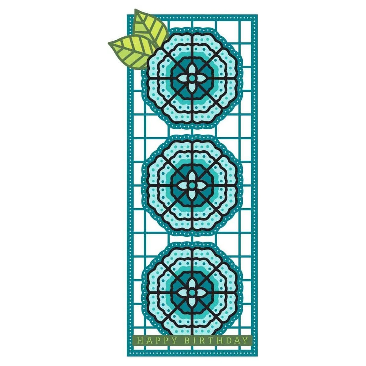 Stylized Floral Kaleidoscope Slimline - Large Die of the Month - Image 9
